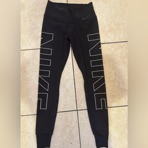 Nike Black Leggings with White Logo